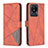 Leather Case Stands Flip Cover Holder B08F for Vivo Y02A Orange