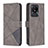 Leather Case Stands Flip Cover Holder B08F for Vivo Y11 (2023) Gray