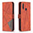 Leather Case Stands Flip Cover Holder B08F for Vivo Y11 Orange