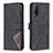 Leather Case Stands Flip Cover Holder B08F for Vivo Y12s (2021) Black