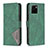 Leather Case Stands Flip Cover Holder B08F for Vivo Y15S Green