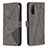 Leather Case Stands Flip Cover Holder B08F for Vivo Y20 (2021) Gray