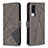 Leather Case Stands Flip Cover Holder B08F for Vivo Y31 (2021) Gray