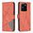 Leather Case Stands Flip Cover Holder B08F for Vivo Y35 4G