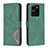 Leather Case Stands Flip Cover Holder B08F for Vivo Y35 4G Green