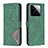 Leather Case Stands Flip Cover Holder B08F for Xiaomi Mi 14 Pro 5G Green