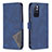 Leather Case Stands Flip Cover Holder B08F for Xiaomi Poco M4 Pro 5G Blue