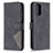 Leather Case Stands Flip Cover Holder B08F for Xiaomi Poco M5S Black