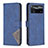 Leather Case Stands Flip Cover Holder B08F for Xiaomi Poco X4 Pro 5G Blue