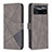 Leather Case Stands Flip Cover Holder B08F for Xiaomi Poco X4 Pro 5G Gray