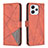 Leather Case Stands Flip Cover Holder B08F for Xiaomi Redmi 12 4G Orange