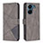 Leather Case Stands Flip Cover Holder B08F for Xiaomi Redmi 13C Gray