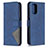 Leather Case Stands Flip Cover Holder B08F for Xiaomi Redmi Note 10 4G Blue