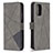 Leather Case Stands Flip Cover Holder B08F for Xiaomi Redmi Note 10 4G Gray