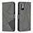 Leather Case Stands Flip Cover Holder B08F for Xiaomi Redmi Note 10 5G Gray