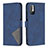 Leather Case Stands Flip Cover Holder B08F for Xiaomi Redmi Note 10T 5G Blue