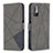Leather Case Stands Flip Cover Holder B08F for Xiaomi Redmi Note 10T 5G Gray