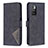 Leather Case Stands Flip Cover Holder B08F for Xiaomi Redmi Note 11 4G (2021) Black