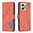 Leather Case Stands Flip Cover Holder B08F for Xiaomi Redmi Note 12 4G Orange