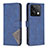 Leather Case Stands Flip Cover Holder B08F for Xiaomi Redmi Note 13 5G Blue