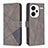 Leather Case Stands Flip Cover Holder B08F for Xiaomi Redmi Note 13 Pro+ Plus 5G Gray