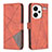 Leather Case Stands Flip Cover Holder B08F for Xiaomi Redmi Note 13 Pro+ Plus 5G Orange