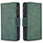 Leather Case Stands Flip Cover Holder B09F for Samsung Galaxy A20 Green