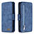 Leather Case Stands Flip Cover Holder B09F for Samsung Galaxy M11 Blue