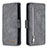 Leather Case Stands Flip Cover Holder B09F for Samsung Galaxy M11 Gray