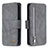 Leather Case Stands Flip Cover Holder B10F for Samsung Galaxy A10 Gray