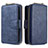 Leather Case Stands Flip Cover Holder B10F for Samsung Galaxy M10S Blue