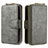 Leather Case Stands Flip Cover Holder B10F for Samsung Galaxy M10S Gray