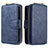 Leather Case Stands Flip Cover Holder B10F for Samsung Galaxy M40S Blue