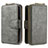 Leather Case Stands Flip Cover Holder B10F for Samsung Galaxy M40S Gray