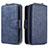 Leather Case Stands Flip Cover Holder B10F for Samsung Galaxy M60s Blue