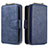 Leather Case Stands Flip Cover Holder B10F for Samsung Galaxy M80S Blue