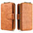 Leather Case Stands Flip Cover Holder B10F for Samsung Galaxy S20 Plus Brown