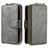 Leather Case Stands Flip Cover Holder B10F for Samsung Galaxy S20 Ultra 5G Gray