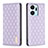 Leather Case Stands Flip Cover Holder B11F for Huawei Honor X7a Purple