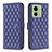 Leather Case Stands Flip Cover Holder B11F for Motorola Moto Edge (2023) 5G Blue