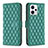 Leather Case Stands Flip Cover Holder B11F for Motorola Moto G23 Green