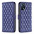 Leather Case Stands Flip Cover Holder B11F for Oppo A16s Blue