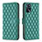 Leather Case Stands Flip Cover Holder B11F for Oppo A16s Green