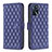 Leather Case Stands Flip Cover Holder B11F for Oppo A54s Blue