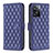 Leather Case Stands Flip Cover Holder B11F for Oppo A57 4G Blue