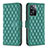 Leather Case Stands Flip Cover Holder B11F for Oppo A57 4G Green