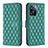 Leather Case Stands Flip Cover Holder B11F for Oppo A57e Green