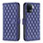 Leather Case Stands Flip Cover Holder B11F for Oppo Reno5 Lite Blue