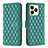 Leather Case Stands Flip Cover Holder B11F for Realme C51 Green