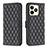 Leather Case Stands Flip Cover Holder B11F for Realme Narzo N53 Black